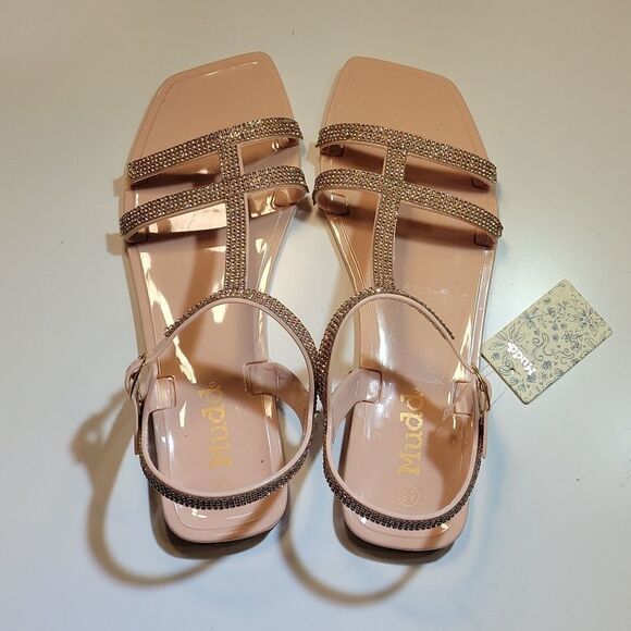 BRAND NEW MUDD ANKLE STRAP QUARE TOE DOUBLE STRAP WOMEN"S SLIP-ON SANDAL - Picture 7 of 12
